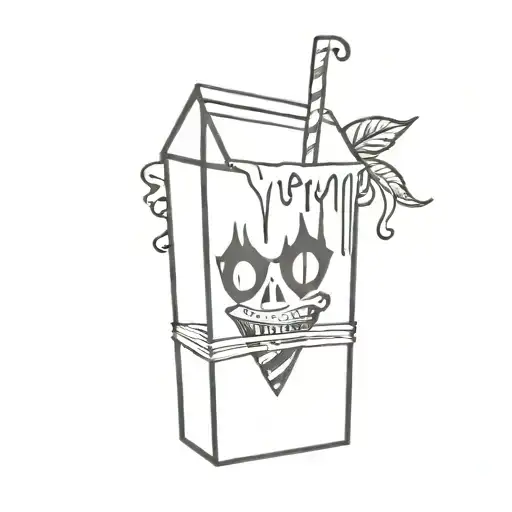 beetlejuice juicebox funny minimalist blackwork tattoo design idea
