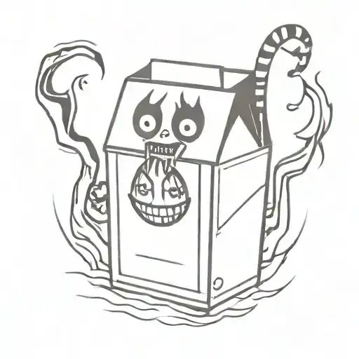 beetlejuice juicebox funny but spooky tattoo design idea
