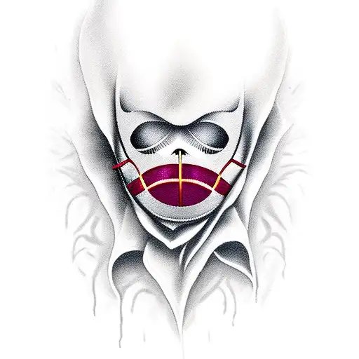 Phantom of the Opera mask with rose tattoo design idea