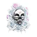 Phantom of the Opera mask with rose tattoo design idea