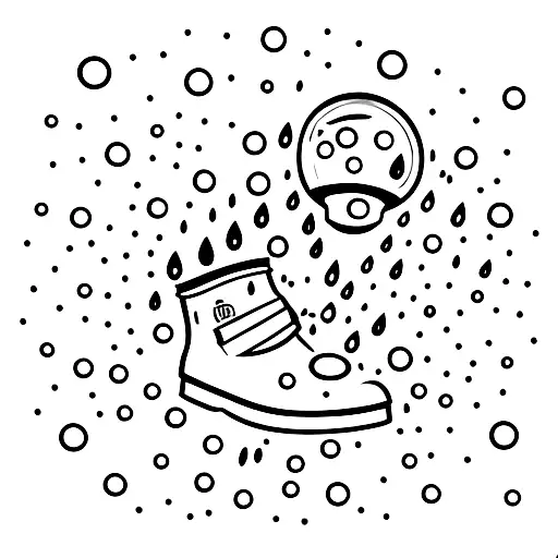 goose wearing rain boots and dancing under a discoball tattoo design idea