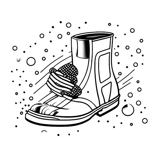 goose wearing rainboots tattoo design idea