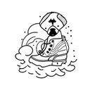 goose wearing rainboots tattoo design idea