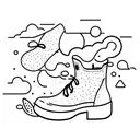 goose wearing rainboots tattoo design idea