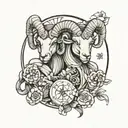 aries intertwined with pices zodiac sign tattoo design idea