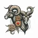 aries and pices zodiac signs tattoo design idea