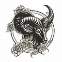 aries and pices zodiac signs tattoo design idea