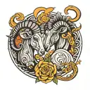 aries mom and pices zodiac signs intertwined tattoo design idea