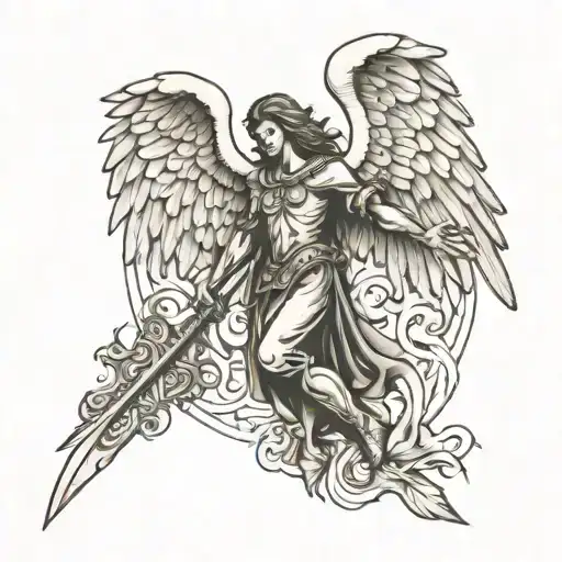 arch angel Michael archangel tattoo design idea