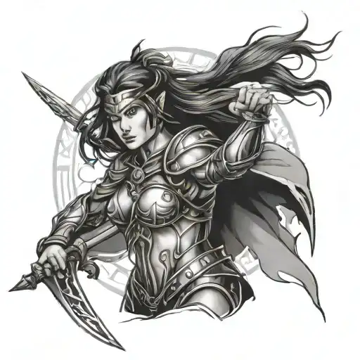 warrior princess  tattoo design idea