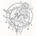 ritual night sky  power coven witch  tattoo design idea