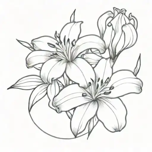 Lily, Pluto , mercury tattoo design idea