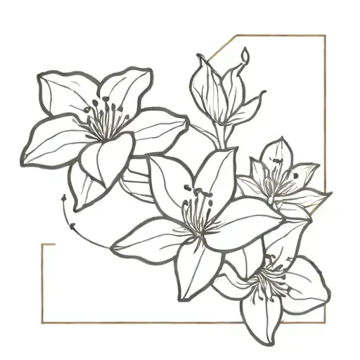 Lily and Pluto and mercury tattoo design idea