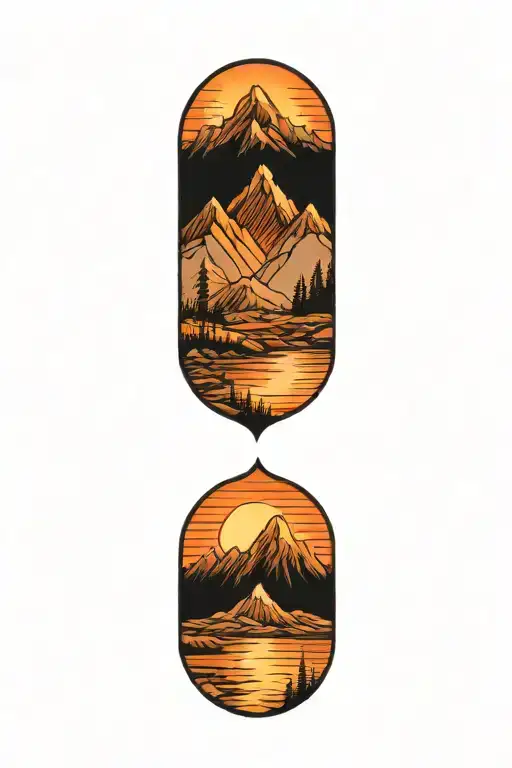 June 5th mountain peak tattoo design idea