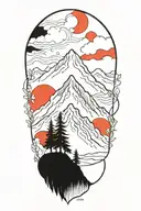 June 5th mountain peak tattoo design idea