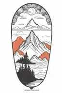 June 5th mountain peak tattoo design idea