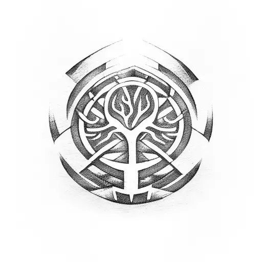 Sharp Runic Design Blackwork