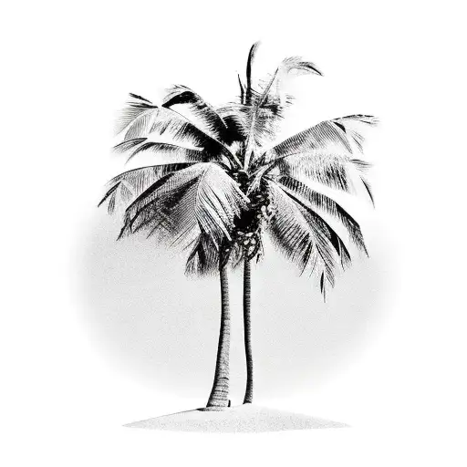palm tree beach  tattoo design idea