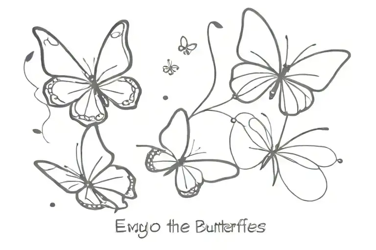 enjoy the butterflies tattoo design idea