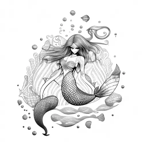 Mermaid Tattoo Design by ThereseDrawings on DeviantArt