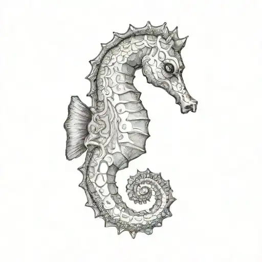 seahorse tattoo design idea