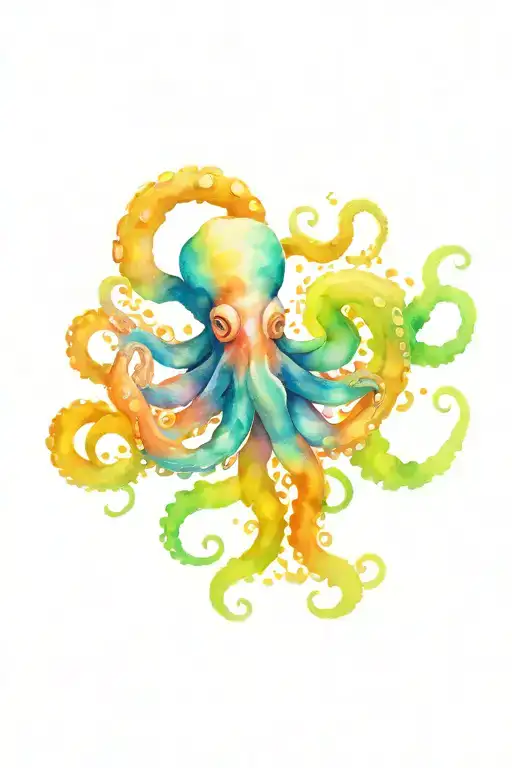 octopus smoking weed tattoo design idea