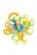 octopus smoking weed tattoo design idea