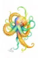 octopus smoking weed tattoo design idea