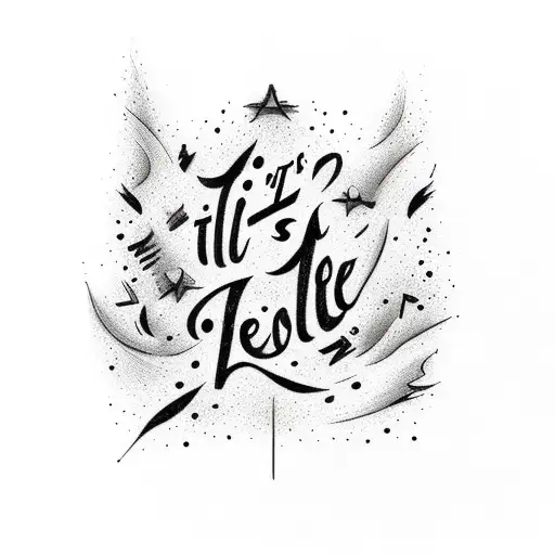 The words "it's called freefall" in a natural, handwritten cursive font, with just a few minimalistic line work sparkles tattoo design idea