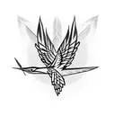 Navajo symbols feather thunderbird tracks humming bird facing arrows tattoo design idea