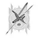 Navajo symbols feather thunderbird tracks humming bird facing arrows tattoo design idea