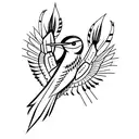 Navajo symbols feather thunderbird tracks humming bird facing arrows tattoo design idea