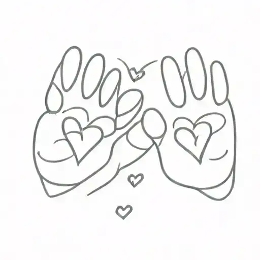 Two hearts with a dog paw everything should be connected with each other tattoo design idea