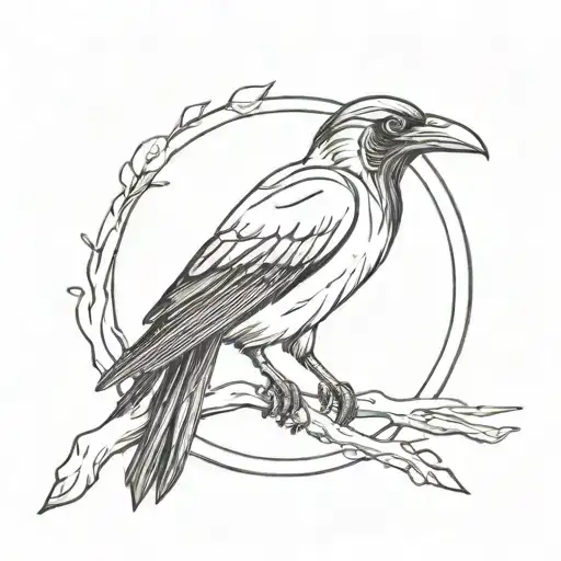 Itachi's crow holding mangekyou sharingan tattoo design idea