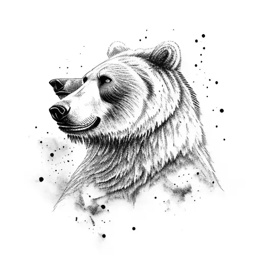 bear raven wolf totem tattoo design idea