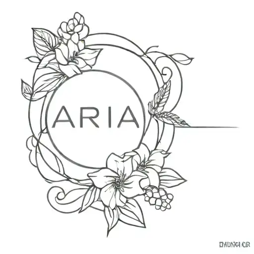 the name aria tattoo design idea