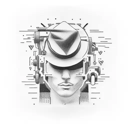 Incorporate a vintage camera and a guitar (symbolizing John Mayer) in a blackwork style tattoo tattoo design idea