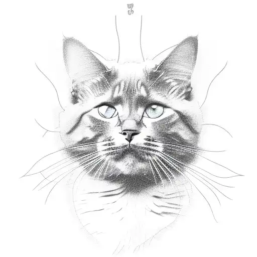 Combine a cat silhouette with a microphone (symbolizing John Mayer) in a sketch style tattoo tattoo design idea
