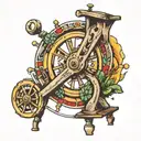 spinning wheel tattoo design idea