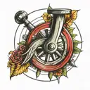 spinning wheel tattoo design idea