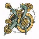 spinning wheel tattoo design idea