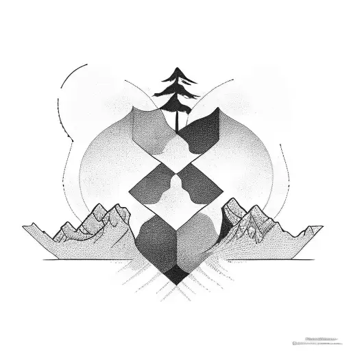 A tattoo representing the harmony between your software development skills, nature an sports in chest and neck tattoo design idea