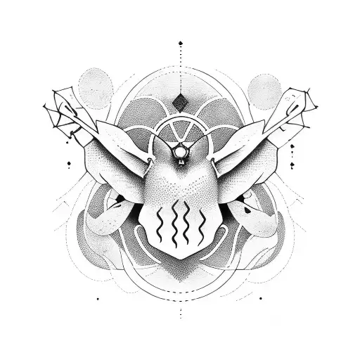 A minimalist tattoo representing the harmony between your software development skills and nature in chest and neck tattoo design idea