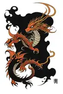 symbolizing dragon and dreamer tattoo design idea