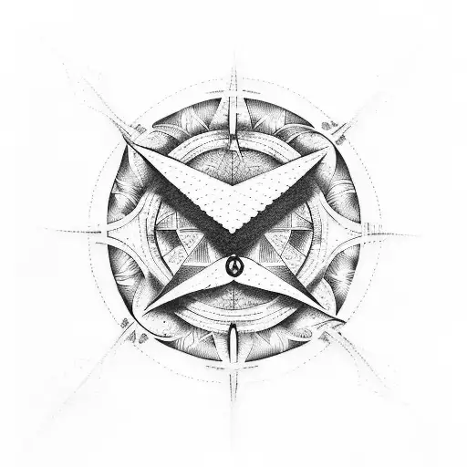 A tattoo of a mysterious symbol inspired by the Illuminati in dotwork style. tattoo design idea