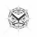 A tattoo of a mysterious symbol inspired by the Illuminati in dotwork style. tattoo design idea