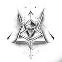 A tattoo of a mysterious symbol inspired by the Illuminati in dotwork style. tattoo design idea