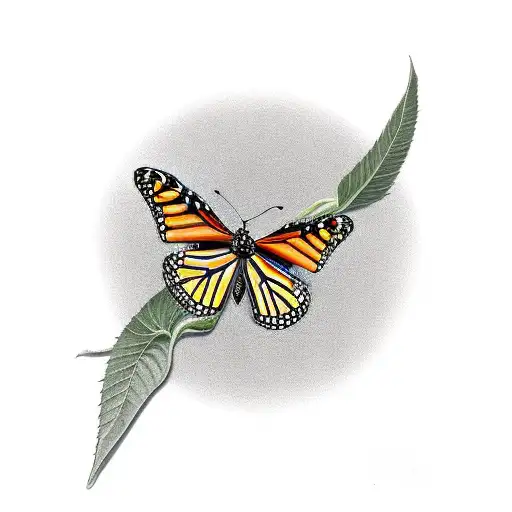 monarch butterfly on a sunflower tattoo design idea