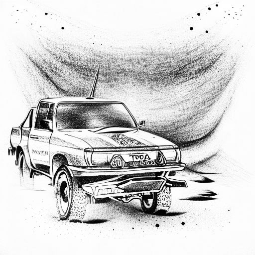 Vintage Toyota Hilux tattoo design idea