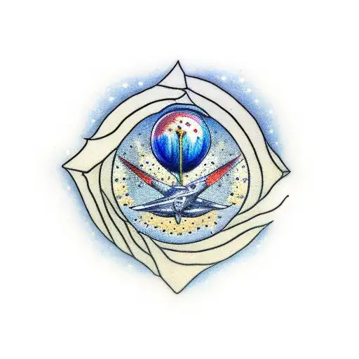 swallow, military, space, earth, stars, cosmo, cannabis tattoo design idea